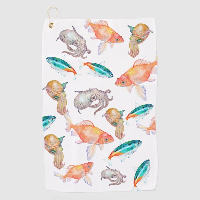 Serviette De Golf Motif nautique (Devant)