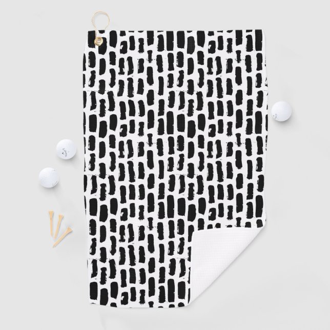 Serviette De Golf Motif noir de courses de brosse (En situation)