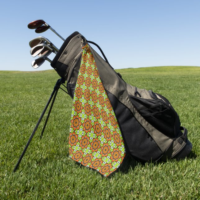 Serviette De Golf Motif orange, vert et bleu  (Vert)