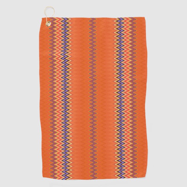 Serviette De Golf Motif orange Wavy (Devant)