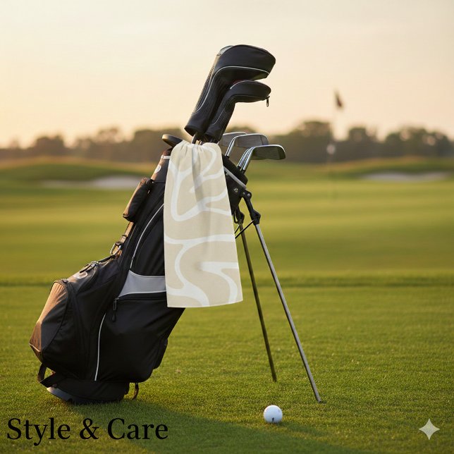 Serviette De Golf Motif organique simple crème beige (Beige Cream Simple Organic Pattern Golf Towel)