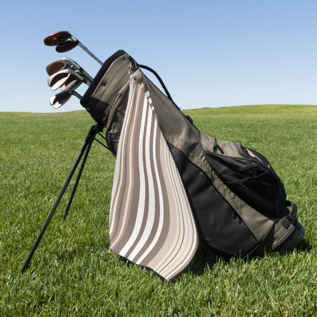 Serviette De Golf Motif rayures ton neutre terrien  (Vert)