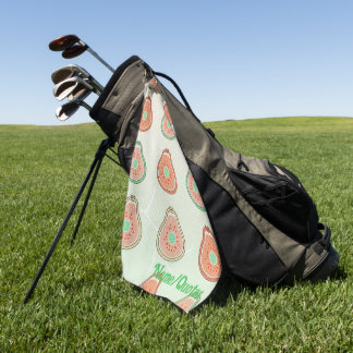 Serviette De Golf Motif Rétro Avocat – Pêche et Vert Menthe