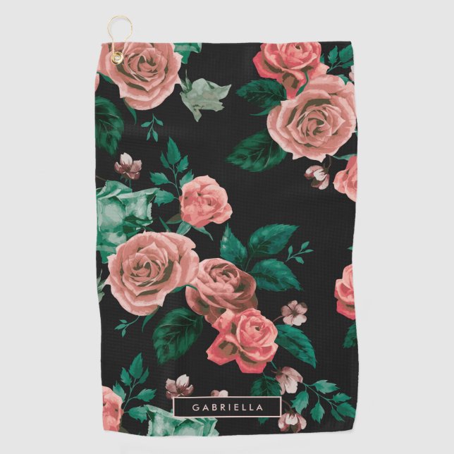 Serviette De Golf Motif rose (Devant)