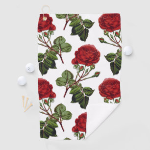 Serviette De Golf Motif Rose Red Long Stem