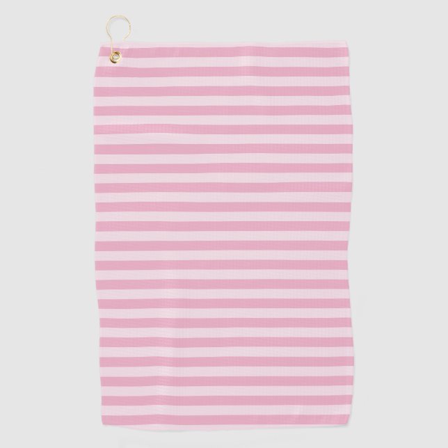 Serviette De Golf Motif sans couture à rayures roses (Devant)