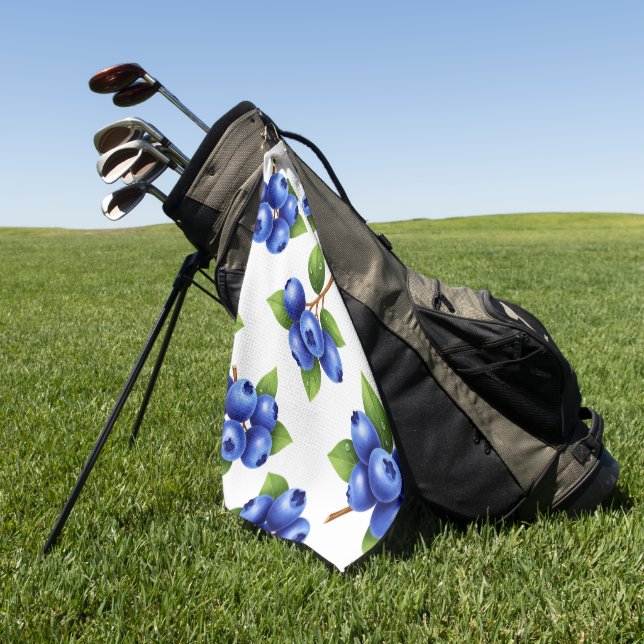 Serviette De Golf Motif sans couture de myrtille fraîche (Vert)