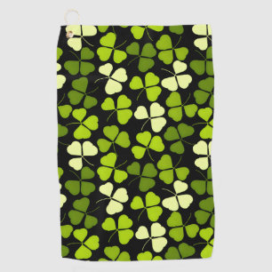 Serviette De Golf Motif Shamrock foncé vert et noir