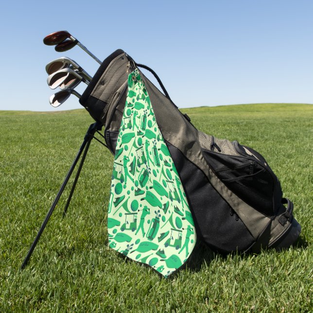 Serviette De Golf Motif silhouette de golf Classique vert cool (Vert)