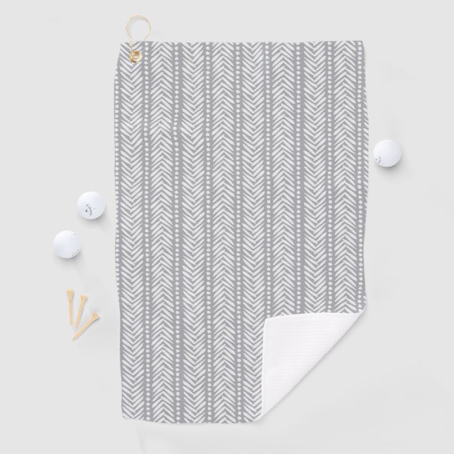 Serviette De Golf Motif tiré par la main gris de Chevron (En situation)