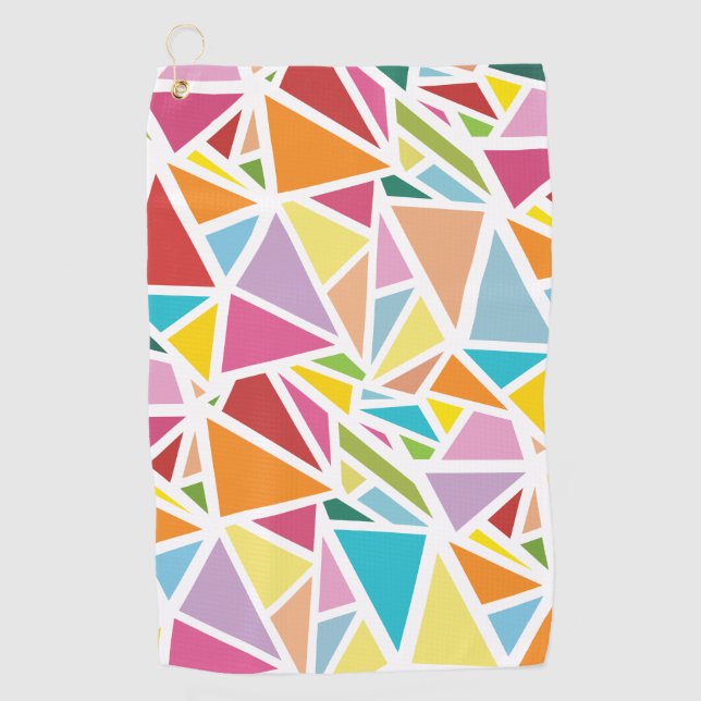 Serviette De Golf Motif triangles colorés (Devant)