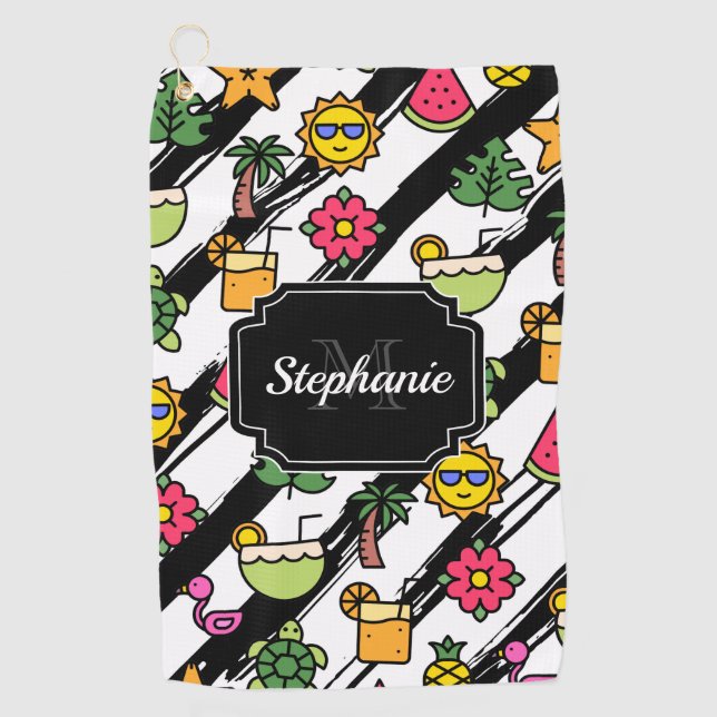 Serviette De Golf Motif Tropical (Devant)