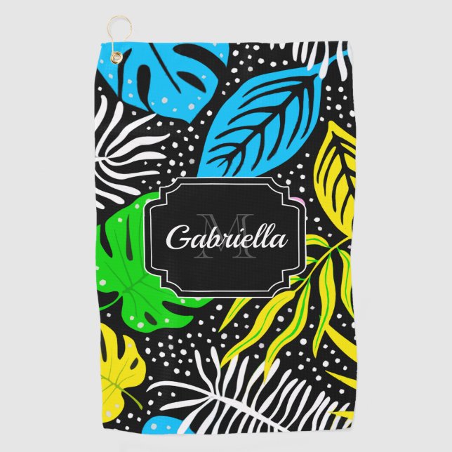 Serviette De Golf Motif tropical coloré (Devant)