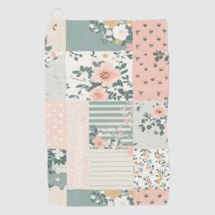 Serviette De Golf Motif vintage en écorce de fleurs - Pastel (1)