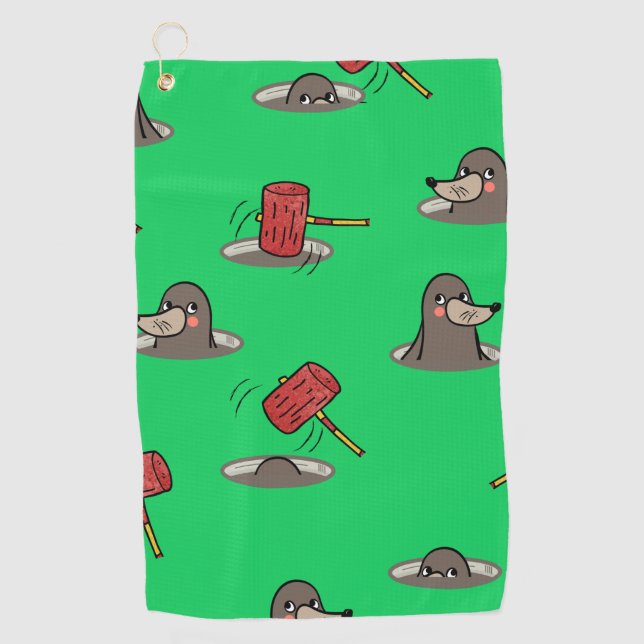 Serviette De Golf Motif Whack-A-Mole (Devant)