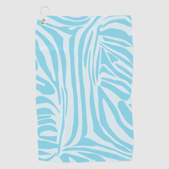 Serviette De Golf Motif Zèbre Bleu (Devant)