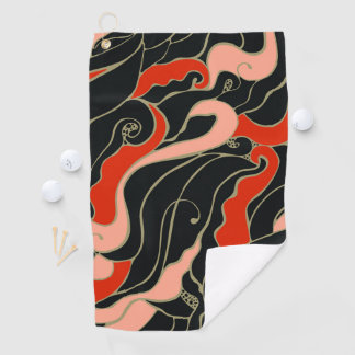Serviette De Golf Motifs japonais. Kelp.