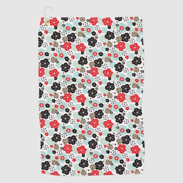 Serviette De Golf Motifs japonais mignons de conception (Devant)