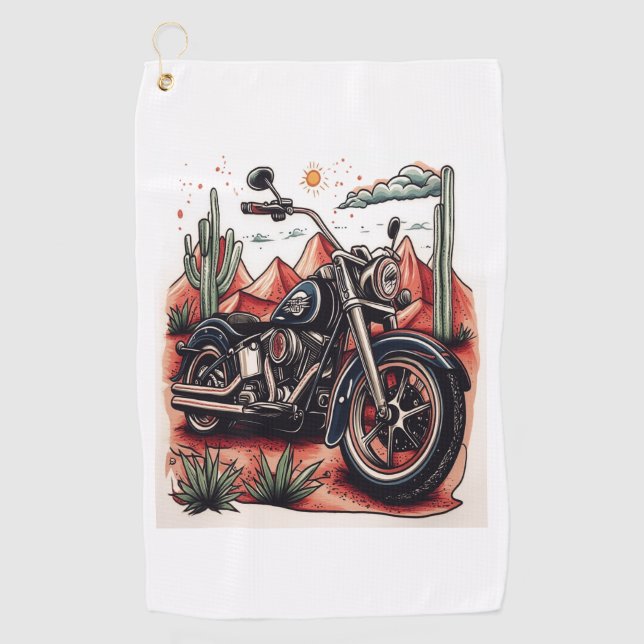Serviette De Golf Moto dans le désert Cactus Western Set (Devant)