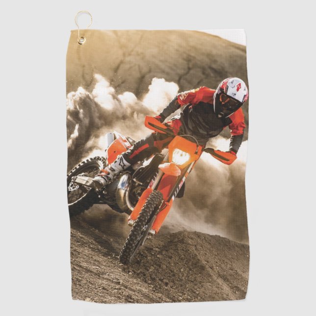 Serviette De Golf Motocycliste de Motocross (Devant)