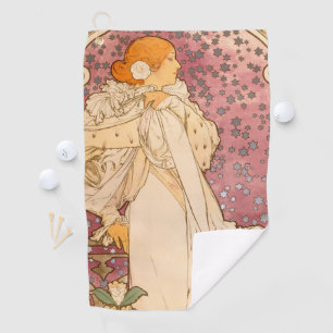 Serviette De Golf Mucha Art nouveau femme beauté