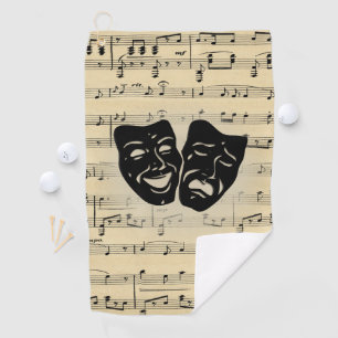 Serviette De Golf Musique antique et masques de théâtre