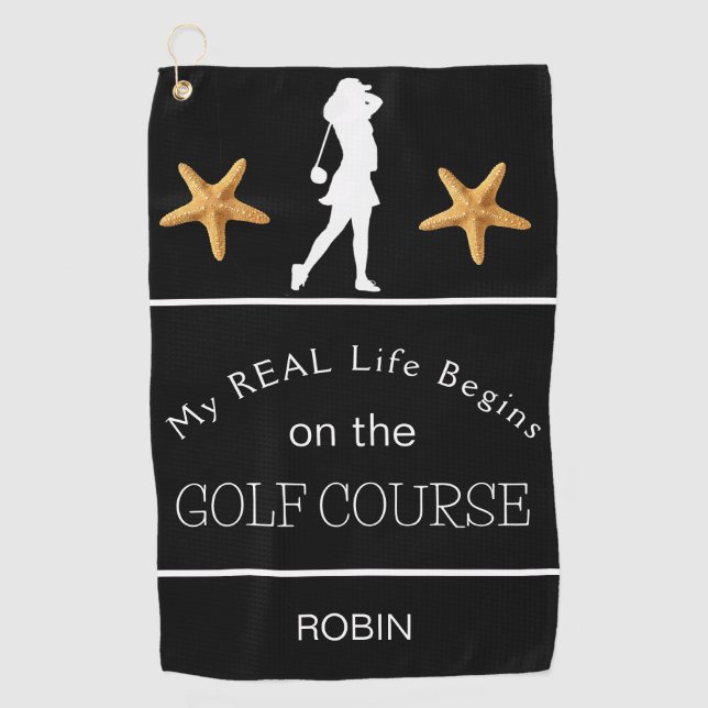 Serviette De Golf My Real Life commence sur le terrain de golf (Devant)