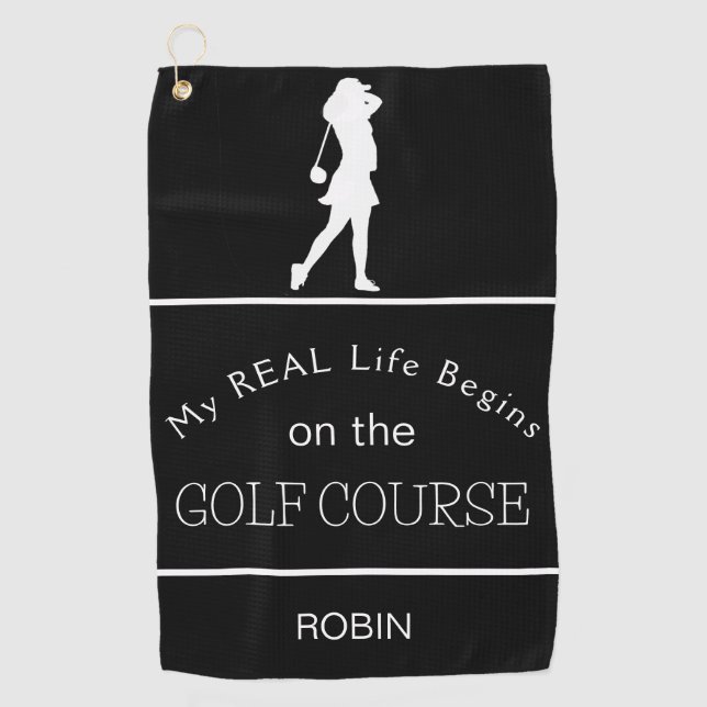 Serviette De Golf My Real Life commence sur le terrain de golf (Devant)