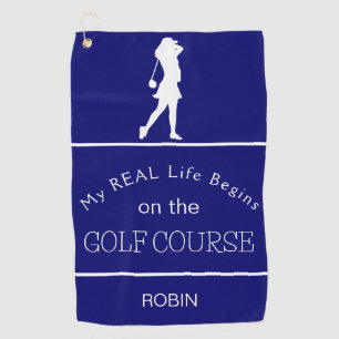 Serviette De Golf My Real Life commence sur le terrain de golf viole
