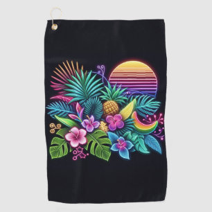 Serviette De Golf Néon coloré tropical/hawaïen