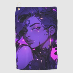 Serviette De Golf Neon violet Imaginaire Anime fille