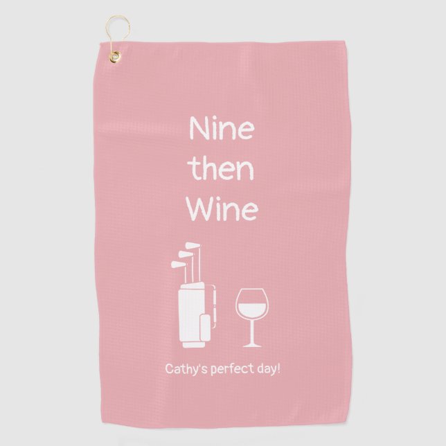 Serviette De Golf Neuf puis Wine Golf Towel (Devant)