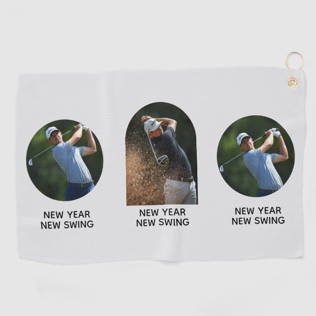 Serviette De Golf New Year motivational custom add your own photo (Horizontal)