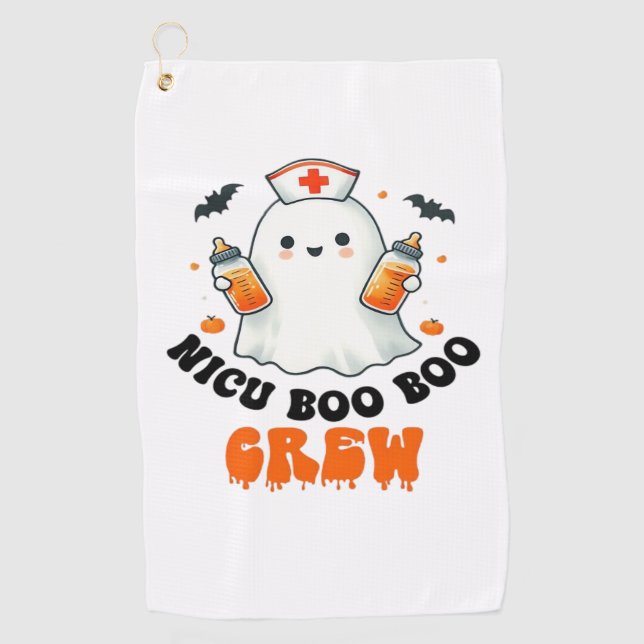 Serviette De Golf Nicu boo boo équipage halloween, Nicu Boo Crew Fun (Devant)