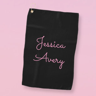 Serviette De Golf N'importe quel nom Superbe écriture rose éditabl