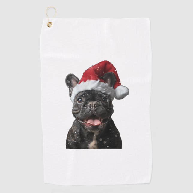 Serviette De Golf Noël des Bulldog français (Devant)