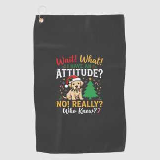 Serviette De Golf Noël drôle attitude chien vacances