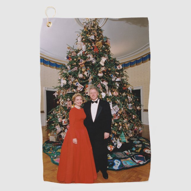 Serviette De Golf Noël du président américain Bill Clinton et Hillar (Devant)