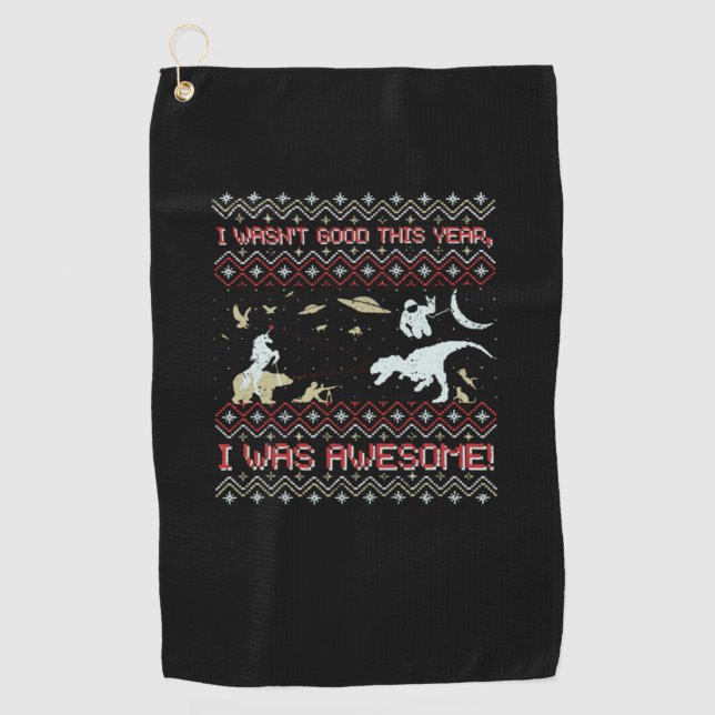 Serviette De Golf Noël T-Rex (Devant)