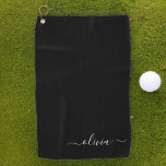 Serviette De Golf Noir Blanc Moderne Minimaliste Élégant Monogramme<br><div class="desc">Découvrez notre collection minimaliste moderne de monogrammes noirs et blancs : Faites preuve de simplicité et de sophistication grâce à nos designs minimalistes, conçus pour élever votre style sans effort. Réalisée avec un oeil attentif pour l'esthétique moderne, cette collection présente des motifs noirs et blancs épurés accentués par des monogrammes...</div>