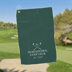 Serviette De Golf Nom de golf personnalisé Vert émeraude