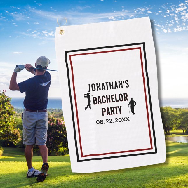 Serviette De Golf Nom de la partie du baccalauréat Date (Créateur téléchargé)