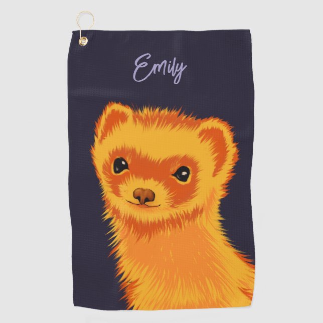 Serviette De Golf Nom de mère du furet d'art Cute (Devant)