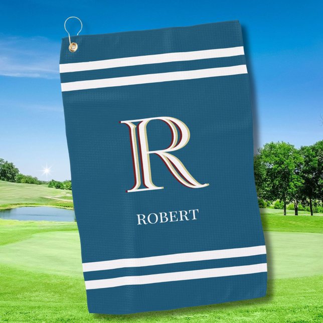 Serviette De Golf Nom de monogramme personnalisé élégant (Créateur téléchargé)