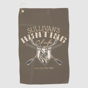 Serviette De Golf Nom du chasseur sur mesure Deer Trophy Rifle Hunte