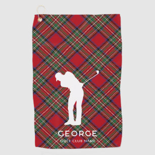 Serviette De Golf Nom du club Plaid personnalisé Rustic Stewart Tart