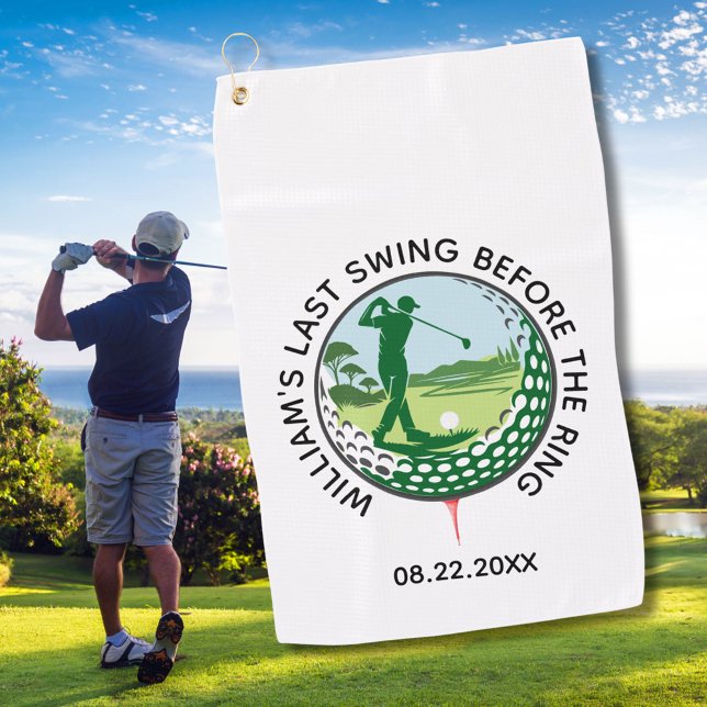 Serviette de golf Nom du golfeur de l'enterrement  (Créateur téléchargé)