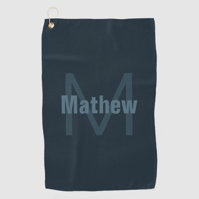 Serviette De Golf Nom éditable moderne (Devant)