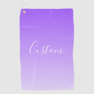 Serviette De Golf Nom en écriture cursive & ombre légère violet clai