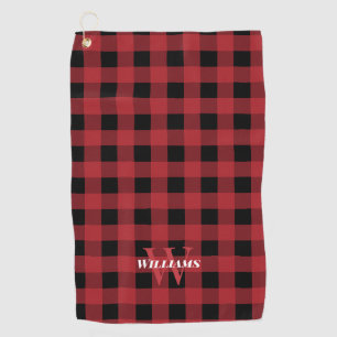 Serviette De Golf Nom et initiale du chèque de Buffalo Rouge